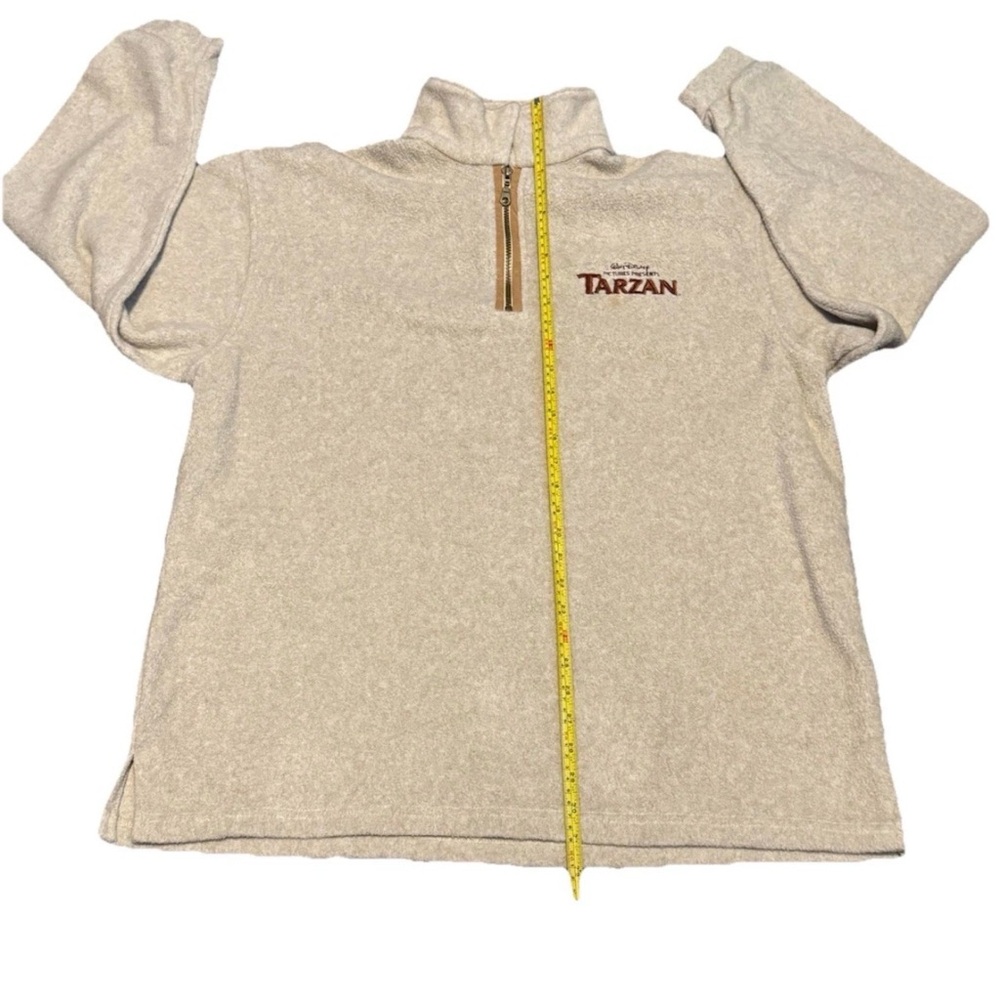 VTG Disney Tarzan Mens Beige 1/4 Zip Pullover Promotional Sweater Size Xtr Large